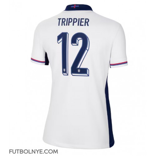 Camiseta Inglaterra Kieran Trippier #12 Primera Equipación para mujer Eurocopa 2024 manga corta